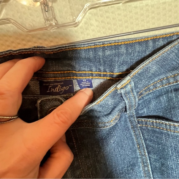 Great Northwest Indigo Denim Mini Skirt Size 14 Blue Jean High Waist Seam Detail - Picture 2 of 9